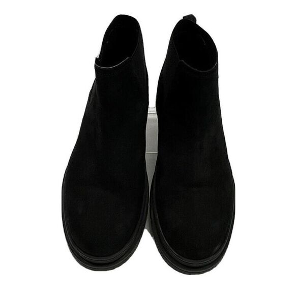 Aldo Men's Size 10 Black Chelsea Lug Boots Water Resistant Pull On Suede Like - Picture 11 of 13